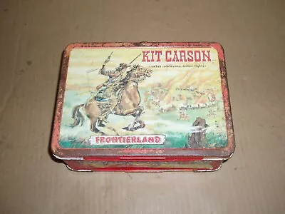 Davy Crockett Kit Carson Metal Lunch Box Walt Disney Vintage READ DESC • $50