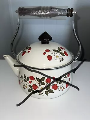 Vtg 1980’s Sheffield Strawberries N’ Cream Stoneware Kettle Tea Pot LID ONLY‼️ • $7.99