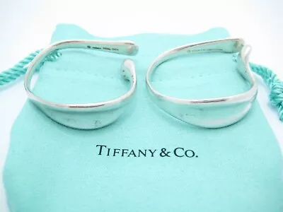 Vintage Tiffany & Co. Sterling Silver Elsa Peretti Ear Cuff Earrings - Pouch • $224.99