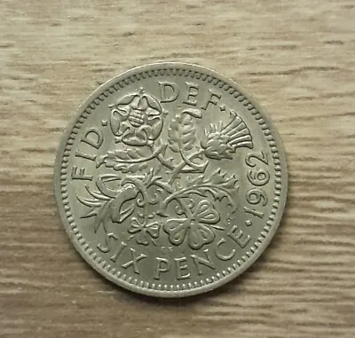1962 Queen Elizabeth Ll Sixpence Six Pence 6p Coin • £2.49