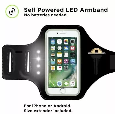 Running Armband Fits Iphone 6 6S 7 Or Android Dynamove Motion Powered LED • $19