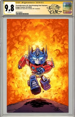 Transformers 1 VIRGIN FOIL 2nd Print Skottie Young CGC SS 9.8 PRE-ORDER • £372.80