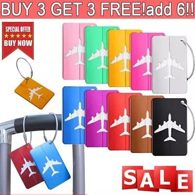 Luggage Tags Suitcase ID Card Name Metal Label Baggage Address Travel Holiday UK • £1.59