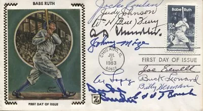 Babe Ruth New York Yankees Cachet Autographed By Eleven Hall Of Famers • $61.99