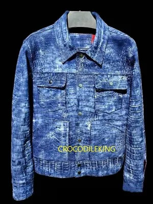 Crocodile Alligator Nubuck Leather Tom Ford Bomber Motorcycle Jacket For Men • $7200