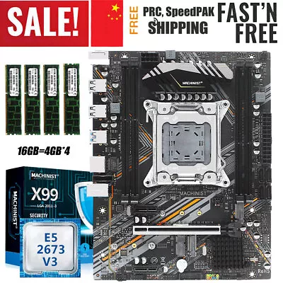 X99 G7 Motherboard E5 2673 V3 CPU Combo Kit LGA 2011-v3 4*4GB DDR3 RAM M.2 Slot • $129.99