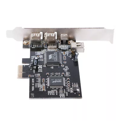 4 Port (3+1) PCI-E 1X IEEE 1394A Firewire Card Adapter 6 Pin To 4 Pin Cable 1PC • £13.39