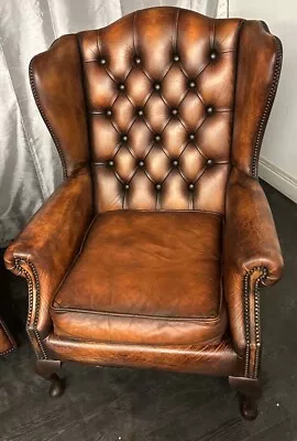 Chesterfield Queen Ann Chair Nice Classic Piece Lovely Rich Colour • £495