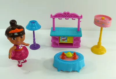 Dora The Explorer Doll & Some Talking Dollhouse Furniture Lamp + Kitchen Island  • $12.90