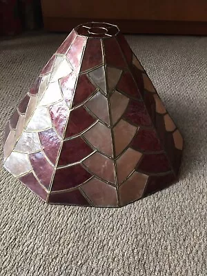 Unusual Large Vintage Capiz Shell Light Shade Ceiling Pendant  Retro 70’s • £30