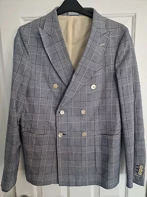 Gant Rugger Checked Sports Jacket Blazer Large Summer Double Breasted • £34