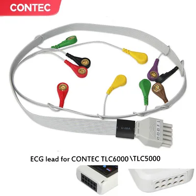 Electrode Lead Wire/Cable For CONTEC TLC60005000 Portable ECG Sensor Monitor • £32.40
