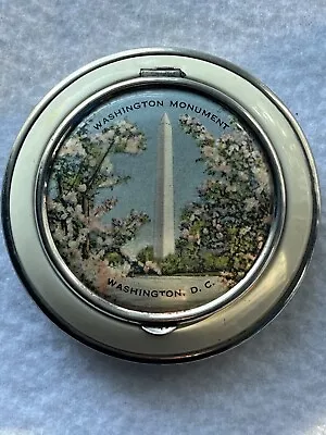 Vintage Make Up Powder Compact Washington D.C. Monument Souvenir Mirror 1940 • $29.99