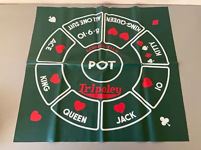 Cadaco Tripoley Vinyl 26 X27  Mat ONLY Michigan Rummy Poker Card Game Vtg 1960's • $24.95