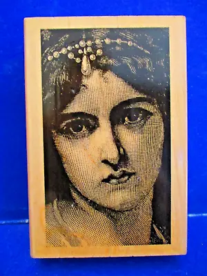 RENAISSANCE ART Vintage Princess Queen  Lady Portrait Picture Rubber Stamp Wood • $24.95