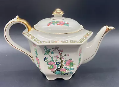 Sadler #1659 Indian Tree 4-Cup 6  Tall Hexagonal Footed Teapot Made In England • $17.95