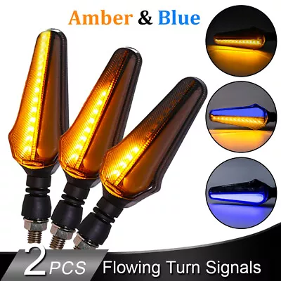 Motorcycle LED Sequential Flowing Turn Signal Indicator Lights Amber Blue Lamp • $9.85