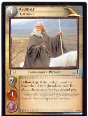 Lord Of The Rings CCG Card TTT 4.R89 Gandalf Greyhame • £4.89