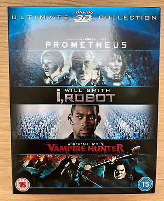 Blu-ray 3D Ultimate Collection Box Set Prometheus:Irobot:Vampire Hunter 15 Yrs • £12.99