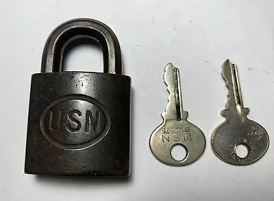 Vintage Corbin USN Brass Lock With 2 Keys OLD • $24.99