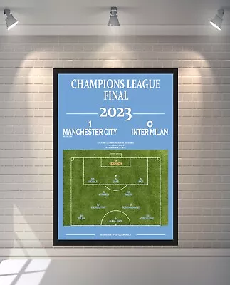 Man City UEFA Champions League Final 2023 - Wall Art Poster Print Souvenir Gift • £6.99