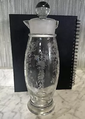 Vintage Cambridge Glass Chantilly Etched Elegant Decanter. Original Stopper • $76