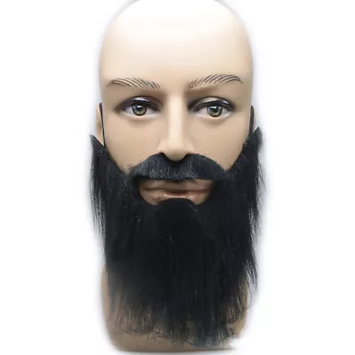 Self-adhesive Black Mustache And Full Beard Adults Cosplay Costume Accessory • $8.91