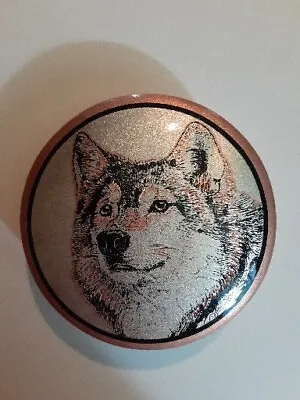 Rare Silver Touch Diamond-Cut Copper Jewelry Box Wolf Theme New • $24.99