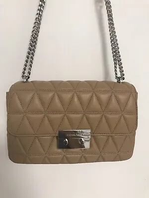 Michael Kors Sloan Large Chain Cashew Leather Shoulder Bag • $175