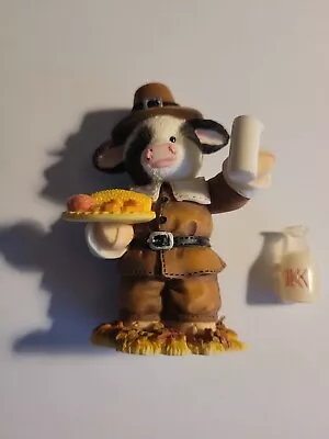 Vintage Mary’s Moo Moos Male Pilgrim Figurines W/Box Enesco 1998 • $13