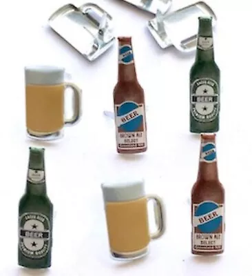 $2.25 • Buy BEER BRADS Mugs Bottles Alcohol Scrapbooking Card Making Stamping