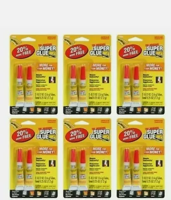 Lot Of (6) 2ct. Pack) New ORIGINAL SUPER GLUE .12oz. (12-ct. Total) F/S • $17.99