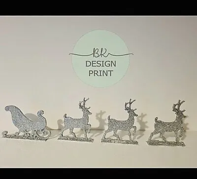 £9.99 • Buy Christmas Santa Sleigh And Reindeer Decoration | Banner | Garland | Winter Image