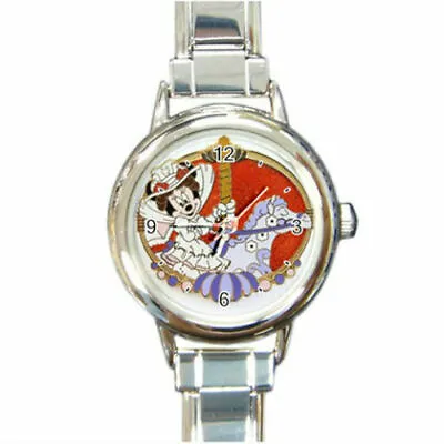 Minnie As Mary Poppins Carousel (Round Italian Charm Watch / Wristwatch) • $19.95