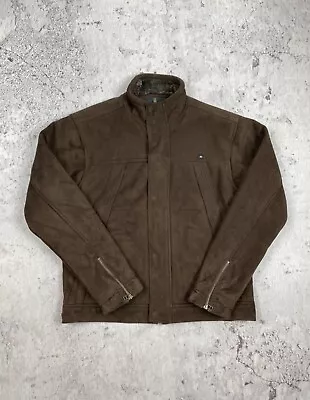 Vintage Men’s Quicksilver Brown Suede Sherpa Bomber Jacket • $50