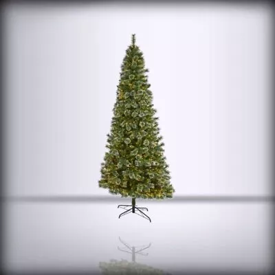 Nearly Natural - 9ft. Wisconsin Slim Snow Tip Pine Artificial Christmas Tr Green • $331.09