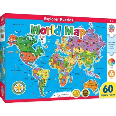 Explorer - World Map 60 Piece Jigsaw Puzzle • $12.46