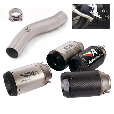 Slip For Suzuki GSXR750 GSXR600 2008-2010 Exhaust Mid Pipe Carbon Muffler System • $137.08