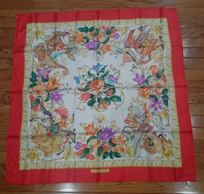 Vintage Gucci LE LEGGENDE Signed Silk Scarf  33”x33  UnUsed Ref859  • $99.99