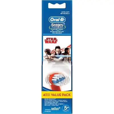 $27.42 • Buy Oral B Power Toothbrush Kids Star Wars/Spiderman Refills 4 Pack