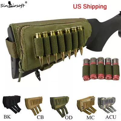 Rifle Stock Pack Bag Buttstock Cheek Pad Rest Shell Mag Ammo Pouch Pocket Holder • $9.99