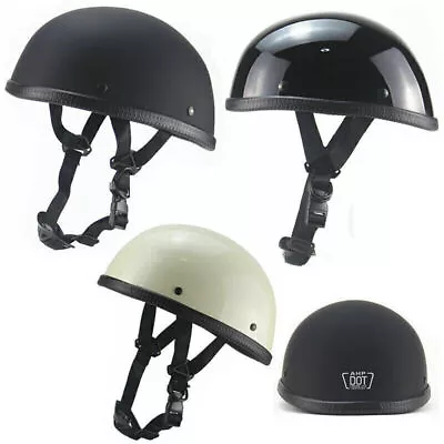 German Style Motorcycle Half Helmet DOT Cruiser Chopper Skull Cap S M L XL XXL • $31.99