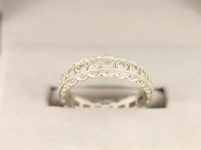 $291.02 • Buy Full Eternity Ring 9ct White Gold Ladies Stunning Size Q 375 3.4g Cn96