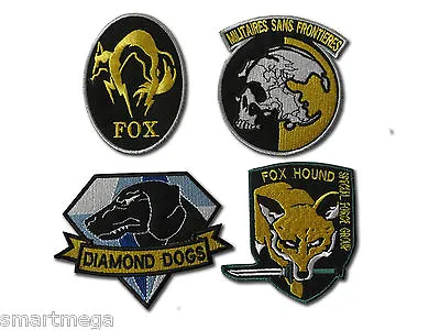 Metal Gear Solid Cosplay Airsoft IRON ON PATCH - SET OF 4 EMBROIDERED BADGES • $14.79