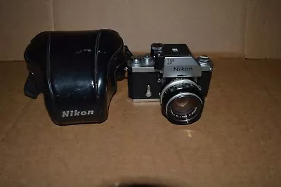 Vintage Nikon F 35mm Camera W/ NIKKOR-S 1:4 50mm Lens & Nikon Case • $199.69