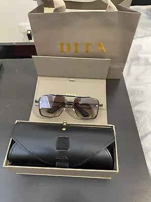 DITA MACH-SIX Black Iron Black Rhodium Brown Titanium Sunglasses DTS121-03 • $400