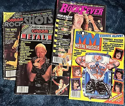 Lot Of 4 Vintage Rock & Metal Magazines 1983 & 1984 Rock Fever Faces Creem • $10