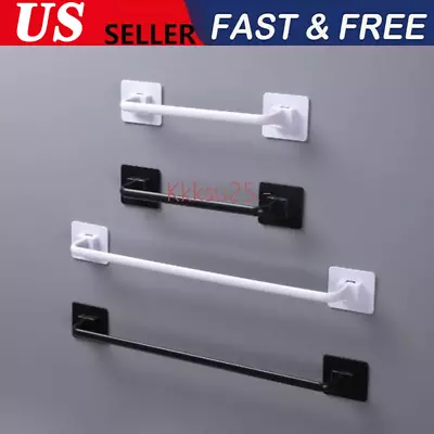 Self Adhesive Towel Rod Bar Wall Bath Towel Holder Rail Rack Kitchen Bathroom US • $9.29