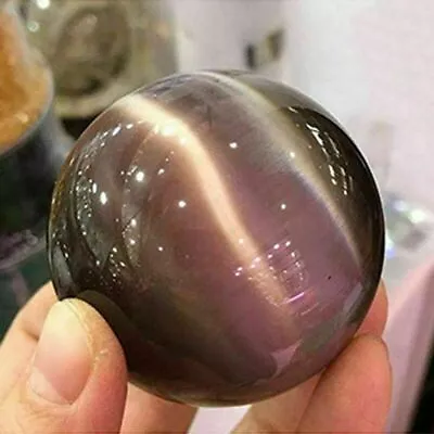 Beautiful Rare Natural Cat's Eye Stone Balls Quartz Crystal Reiki Healing Sphere • $7.51