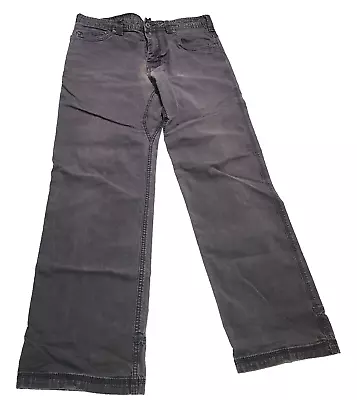 PrAna Jeans Mens 34 X 32 Faded Black Breathe Straight Leg Outdoor Casual • $20.97